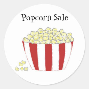Popcorn-Verkauf Runder Aufkleber