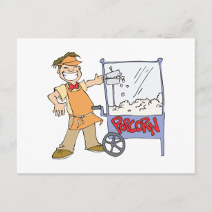 Popcorn-Verkaufsfilm Popcorn-Karren Postkarte