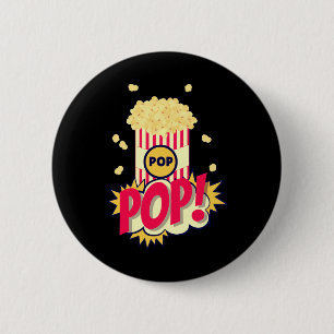 Popcorn Vintag Retro Funny Button