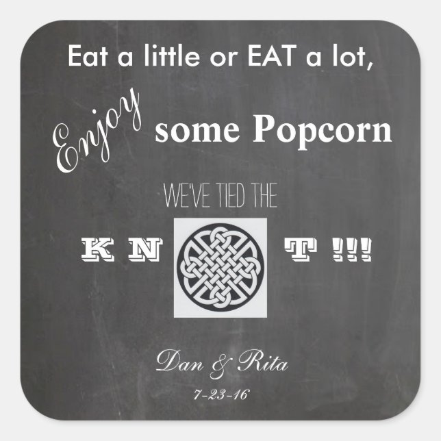Popcorn Wedding Sticker (Vorderseite)