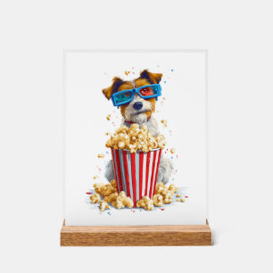 Popcorn-Welpe � Filmnacht-Hund Acrylschild