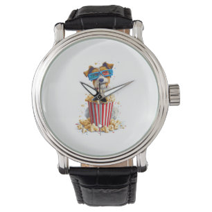 Popcorn-Welpe � Filmnacht-Hund Armbanduhr