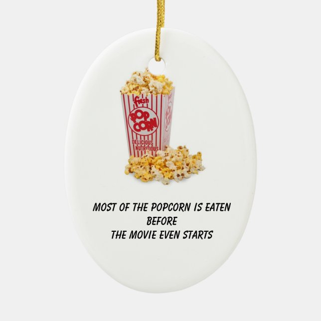 Popcorn wird gegessen, bevor der Film sogar Keramikornament (Vorne)