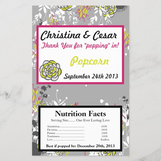 Popcorn Wrapper Lime Green/Hot Pink Flow Flyer (Vorne)