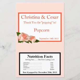 Popcorn-Wrapper Pink/Peach-Rose mit Lee