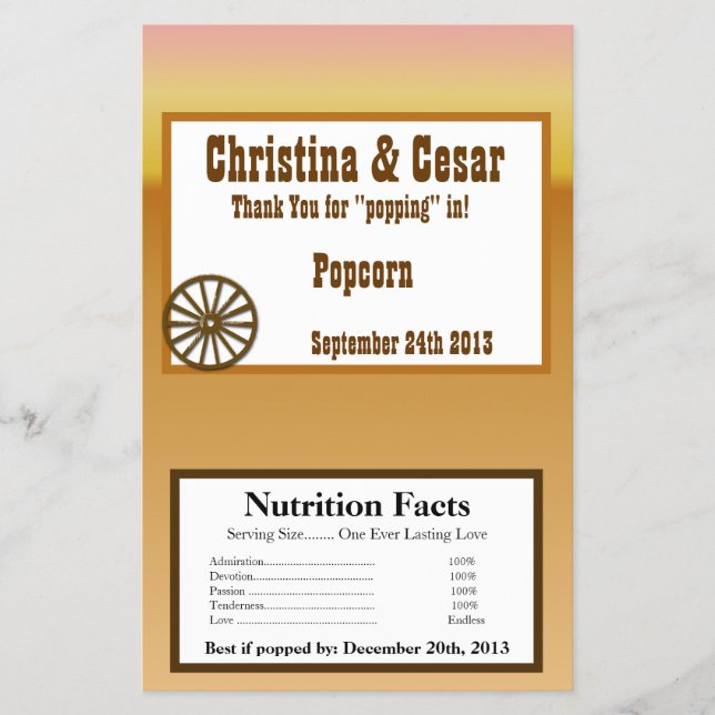 Popcorn Wrapper Wagon Wheel/Pferdeschuh S Flyer (Vorne)