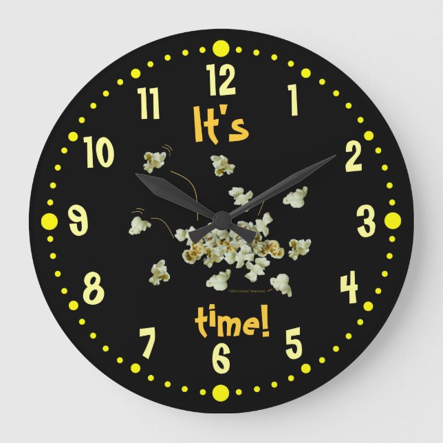 Popcorn-Zeit-Popcorn-Liebhaber-Küchen-Uhr W/Minute Große Wanduhr (Vorderseite)