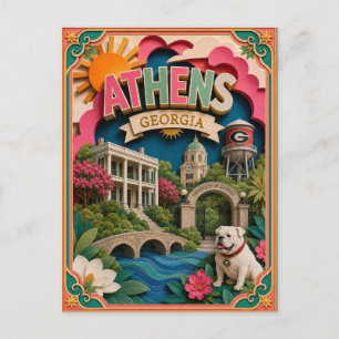 PopCut Staaten Athens Georgia Papierkunst Postkarte