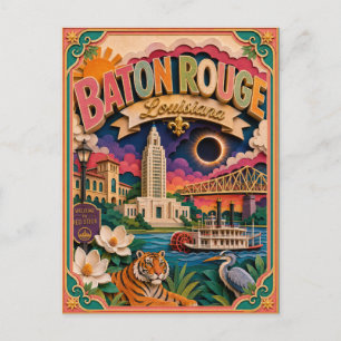 PopCut Staaten Baton Rouge Louisiana Papierkunst Postkarte