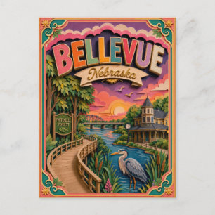 PopCut Staaten Bellevue Nebraska Papierkunst Postkarte
