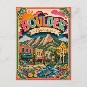 PopCut Staaten Boulder Colorado Papier Kunst Postkarte