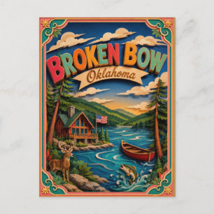 PopCut-Staaten Broken Bow Oklahoma Papierkunst Postkarte