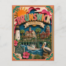 PopCut Staaten Brunswick Georgia Papier Kunst
