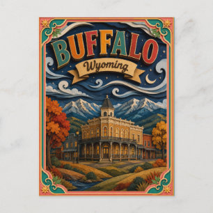 PopCut Staaten Buffalo Wyoming Papierkunst Postkarte