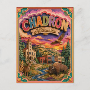 PopCut Staaten Chadron Nebraska Papierkunst Postkarte
