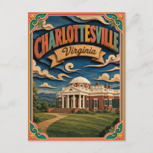 PopCut Staaten Charlottesville Virginia Papierkuns Postkarte
