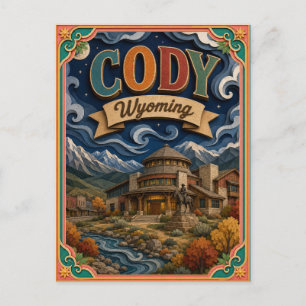 PopCut Staaten Cody Wyoming Papierkunst Postkarte