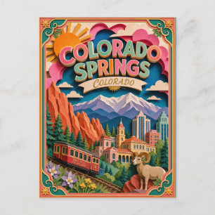 PopCut Staaten Colorado Springs Colorado Papierkun Postkarte