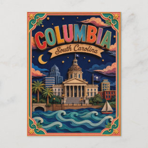 PopCut Staaten Columbia South Carolina Papierkunst Postkarte