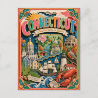 PopCut Staaten Connecticut Farbige 3D-Papierkunst