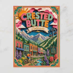 PopCut Staaten Crested Butte Colorado Papierkunst Postkarte