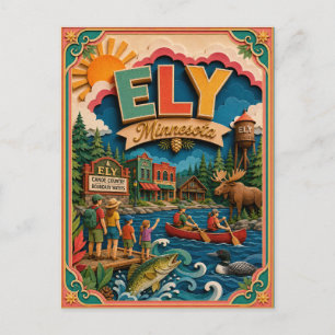 PopCut Staaten Ely Minnesota Papierkunst Postkarte