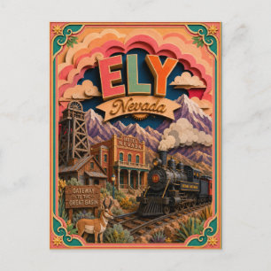 PopCut Staaten Ely Nevada Papierkunst Postkarte