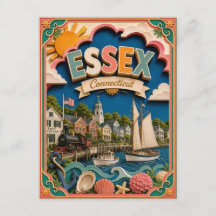 PopCut Staaten Essex Connecticut Papier Kunst