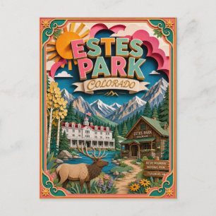 PopCut Staaten Estes Park Colorado Papierkunst Postkarte