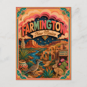 PopCut Staaten Farmington New Mexico Papierkunst Postkarte