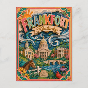 PopCut Staaten Frankfort Kentucky Papierkunst Postkarte