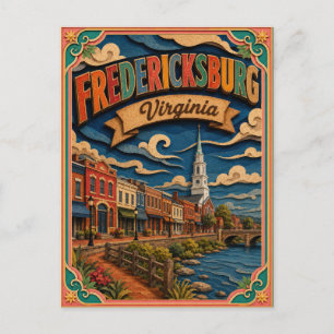 PopCut Staaten Fredericksburg Virginia Papierkunst Postkarte