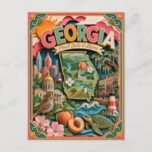 PopCut Staaten Georgia Farbige 3D-Papierkunst
