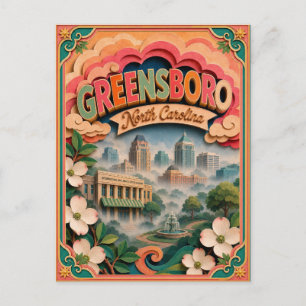 PopCut Staaten Greensboro North Carolina Papierkun Postkarte