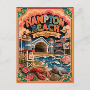 PopCut Staaten Hampton Beach New Hampshire Kunst Postkarte