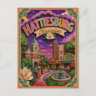 PopCut Staaten Hattiesburg Mississippi Papierkunst Postkarte
