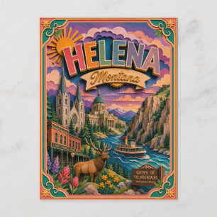 PopCut Staaten Helena Montana Papierkunst Postkarte