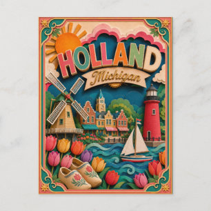 PopCut Staaten Holland Michigan Papierkunst Postkarte