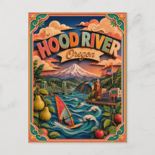 PopCut Staaten Hood River Oregon Papierkunst Postkarte