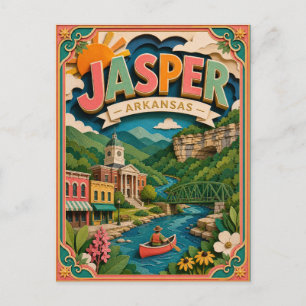 PopCut Staaten Jasper Arkansas Papierkunst Postkarte