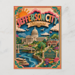 PopCut Staaten Jefferson City Missouri Papierkunst Postkarte