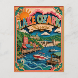 PopCut Staaten Lake Ozark Missouri Papierkunst Postkarte