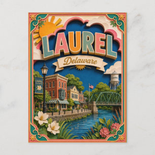 PopCut Staaten Laurel Delaware Papierkunst Postkarte