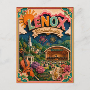 PopCut-Staaten Lenox Massachusetts Papierkunst Postkarte