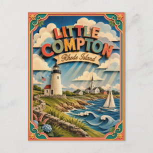 PopCut Staaten Little Compton Rhode Island Kunst Postkarte