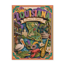 PopCut Staaten Louisiana Farbige 3D-Papierkunst