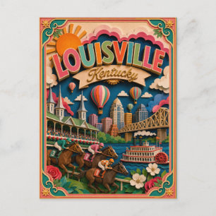 PopCut Staaten Louisville Kentucky Papierkunst Postkarte