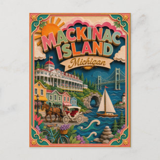 PopCut Staaten Mackinac Island Michigan Papierkuns Postkarte