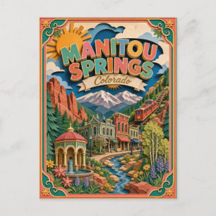 PopCut Staaten Manitou Springs Colorado Papierkuns Postkarte