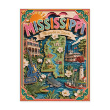 PopCut Staaten Mississippi Farbige 3D-Papierkunst